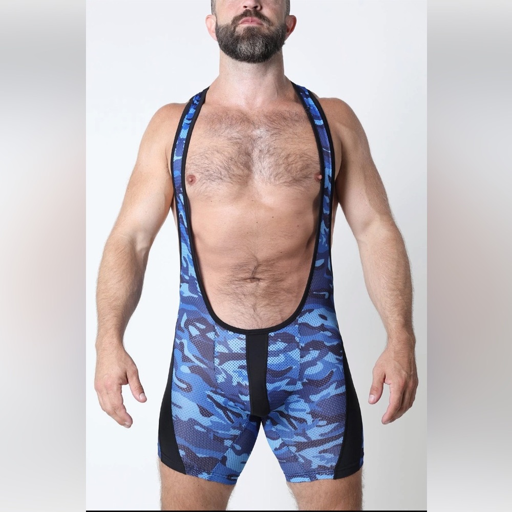 CELLBLOCK13 Blue Ajax Camo Mesh Singlet